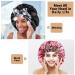 2pcs Large Silk Bonnets with Tie Band for Sleeping Curly Hair - A-black & Rose Gold - Buy Online on SooperMarket.com