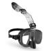 Bairuifu Dry Top Foldable Snorkel Mask Set 180 Degree Panoramic Anti Fog Anti Leak Scuba Diving Mask with Camera Mount Snorkeling Gear for Adults Men Women Youth Kids Black Large