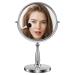 zelaxy 8 Large Makeup Vanity Mirror  Double Sided 1X 10X Magnification Mirror  360 Swivel Round Mirror with Stand and Removable Base  High Definition  Chrome Finish(Silver) Silver-3