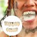 Herchr Funny Halloween Teeth - Shiny Brass Prosthesis for Parties | Unique Gold Decoration & Gift - Buy Online on SooperMarket.com