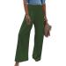 Gufesf Women's Cotton Linen Palazzo Pants - Wide Leg Summer Trousers with Pockets, B2-green Large - Buy Online on SooperMarket.com