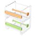 molshine 2 Pack Transparent Desktop Multi Washi Masking Tape Storage Dispenser Tape Cutter Tape Roll Holder (Not Include Masking Tape) (Yellow&Green)