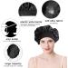 2 Pack Satin Bonnet Night Sleep Caps with Wide Elastic Band Silk Hair Wrap for Sleeping Soft Sleeping Head Cover Sleeping Hat for Women and Girls Curly Hair (Black) - Buy Online on SooperMarket.com