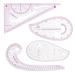 HLZC Fashion Clear Metric Sewing Ruler Set, French Curve Pattern Making Ruler Kit for Beginners Tailors Designers (4-Piece Set) Pink