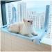 Cat Window Perch - Cat Hammock for Window - Kitty Beds Hold up to 48 lb - Safe and Comfortable for Indoor Pets Blue