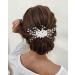 Edary Bridal Wedding Hair Comb | Silver Flower Headpiece with Rhinestones & Crystals - Elegant Hair Accessories for Women & Girls - Buy Online on SooperMarket.com