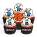 PRECUT Basketball Panda Edible Cupcake Toppers - Basketball Theme Premium Thickness SWEETENED VANILLA - wafer card disc cake decorations (Pack of 24)