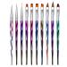 MWoot 10 part nail brush set nail art painting drawing brushes for uv gel and acrylic fingernails nailart liner brush nail accessories design pedicure manicure