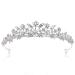 Wedding Prom Bridal Crown Rhinestone Crystal Tiara Headband Queen Pageant Princess Crown for Women  Silver