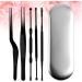 Healeved 6pcs Stainless Steel Wax Removal Kit with Padded Tools - Earwax Removal for Adults - Safe and Efficient Cleaning - Silver/Black - 14.2x1cm - Buy Online on SooperMarket.com