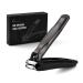 FERYES 3-in-1 Fingernail Clipper with No-Splash Nail Catcher and Metal Storage Box - Toenail Clipper with Nail File for Men & Women Black