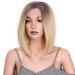 HBINGBING Synthetic Ombre Blonde Bob Front Lace Wigs Short Straight Wig Heat Resistant Fiber for Women Hair