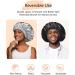 Mikimini X-Large Satin Bonnet for Sleeping - Black+Silver Reversible Double Layer Hair Cap - Soft Stretchy Hair Care Bonnet for Women - Buy Online on SooperMarket.com