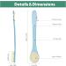 Long Handle Body Back Scrubber - Exfoliating Shower Brush Light Blue - Buy Online on SooperMarket.com