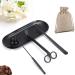 Qeeheng Cerzendochschneide set 4-in-1 candle accessories set candle cutter tool set candlestick set candle extinguisher wick trimmer set with tablet stainless steel cant-care tool candle extinguishing stab set (black)