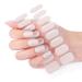 TBeautfave Semi Cured Gel Nail Strips Grey White Nail Wrap 16Pcs Adhesive Full Wrap Gel Nail Art Sticker Waterproof Gel Nall Wrap Stickers with Nail File UV/LED Lamp Required