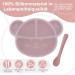 Suction Silicone Baby Plate with Lid, Spoon & Dividers - BPA Free & Dishwasher Safe (Pink) - Buy Online on SooperMarket.com