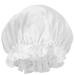 moonsix Women's Natural Silk Night Cap Satin Sleep Caps Elastic Head Cover Bonnet for Hair Care Elastic White 1-white(elastic)
