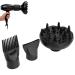 3Pcs Hair Dryer Nozzle Diffuser Set Multifunction Hair Blow Dry Nozzle Diffuser Hair Dryer Nozzle Comb Brush Attachment Concentrator Hairdressing Salon Styling Tool