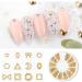 XEAOHESY 6 Boxes Gold Nail Charms for Nails - Geometry Heart Moon Line Sea Creatures Metal Studs, 3D Nail Art Jewelry Decoration with Tweezers and Wax Pencil - Buy Online on SooperMarket.com