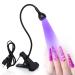 AORAEM 3 in 1 Nail Lamp Kit LED Nail Dryer Portable Gooseneck Quick Dry Flash Curing Light for Gel Nails 3PCS Clear Nail Tips Clip and Nail File Kits Tools for Poly Nail Extension Nails Tips Arts Bb-black