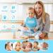 Vicloon Silicone Baby Bib 2PCS - Adjustable Waterproof Feeding Bibs with Food Catcher Pocket - Soft & Easy to Clean for Infant Toddler - Cat & Whale Blue - Buy Online on SooperMarket.com