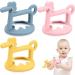 Sratte 3 Pack Silicone Baby Teething Toy Hand Teething Toys for Babies 0-6 Months Anti-Drop Baby Teether for Sucking Needs Hand Baby Teether Less Dust Baby Chew Toy Baby Gift