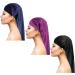 Firtink 3 Pcs Long Satin Bonnet Sleep Cap Set for Natural Hair - Black, Navy, Purple - Wide Elastic Band for Women - Extra Large Silk Bonnet for Night Sleep - Buy Online on SooperMarket.com