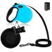 Etaccu rollerin for dogs Robust 5m roll line with one-button blocking system non-slip handle without involvement reflective retractable dog leash for medium-sized/large dogs up to 50kg (blue) l 5m to 50kg