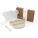 Silicone Baby Suction Plate with Lid, Spoon & Divided Sections - BPA Free & Dishwasher Safe - Toddler Self Feeding Dinnerware Set in White - Buy Online on SooperMarket.com