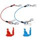 Mi metty strap -on dog car car bite -proof dog leash made of steel wire with car dog clock strapping belt car for all dogs red+blue 24 inch/60 cm