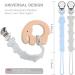 Kowlone Koala Bear Silicone Dummy Clip - Soother Pacifier Chain for Teething Baby - Grey Blue Design - Buy Online on SooperMarket.com