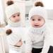 CheChury Toddler Hat and Scarf Set - Baby Knit Pom Beanie Cap with Circle Loop Scarf - White, 1-3 Years - Buy Online on SooperMarket.com