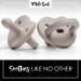 Milk Snob Calm n Cuddle Silicone Pacifier 6-18 Months | BPA Free Teether & Soother for Baby Girl and Boy | Stage 2 Gray Linen - Ideal Baby Registry & Shower Gift - Buy Online on SooperMarket.com