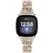 Mtozon Bling Metal Band for Fitbit Versa 3/Sense - Women's Dressy Slim Bracelet in Champagne Gold - Buy Online on SooperMarket.com