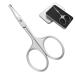 Jarvistar premium rounded bent nasal scissors facial scissors with stainless steel for men manicure nail skin nail scissors ear hair scissors Bartscher nasal hair 9.5 cm silver