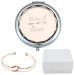 COFOZA Matron of Honor Champagne Compact Pocket Makeup Mirror with Rose Gold Knot Bracelet and Gift Box for Wedding Proposal Gift