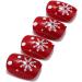 Brishow Christmas False Nails - Snow Press on Nails with Christmas Tree Design - Antler Short Red Fake Nails 24pcs for Women and Girls - Buy Online on SooperMarket.com