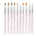 Anself 10-part nail art brush set painting drawing pen builder flat color gradient line UV-gel acrylic crystal tip design nail brushes nail art design painting liner pencil set AC