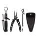 YeaSee Fishing Pliers with Fish Lip Gripper,Saltwater Resistant Fishing Tools, Fishing Gear with Rubber Handle, Lanyard, Line Cutter Hook Remover with Sheath, Ice Fishing Gear, Fishing Gift for Men