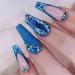 Aflytep Blue French Wearable Nails Wearable Press on Nails False Nail Tips Full Cover Nail Tips Art Finished Nails - Buy Online on SooperMarket.com