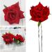 4PCS Small Red Rose Flower Hair Clips - Bridal Hair Pins for Women and Girls - Buy Online on SooperMarket.com