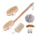 Spclsim Bath Brush Set Shower Brush Body Scrubber Brush Back Scrubber for Shower Natural Loofah Sponge Shower Loofahs Pouf for Women and Men Gentle Exfoliating Improve Your Circulation
