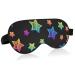 Haskirky Light Blocking Eye Mask Breathable and Adjustable Adult Men and Women Travel on Business Trips Yoga Meditation Light Smooth Comfortable Eye Mask Office Deep Sleep Goodies Rainbow Stars