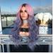 BGHJUE AFRICAN WIG Gradient Purple Long Curly Hair Lace Front Human Hair Wigs for Black Women Pre Plucked Hairline Lace Front Wig Brazilian Remy Hair