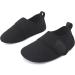L-RUN Toddler Water Shoes | Barefoot Aqua Socks for Beach Pool Surfing | Kids Swim Shoes 9.5-10 Toddler | Strip Black - Buy Online on SooperMarket.com