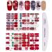 Kalolary 8 leaves nail with 1 pieces of nail file Christmas nail sticker nail art decals sticker sticker self -adhesive manicure sticker beautiful fashion decoration nail ticker pattern a