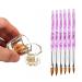 Kalolary 2Pcs Nail Art Dappen Dish & 6Pcs Acrylic Nail Brush Set | Mini Glass Cup with Lid | Crystal Bowl for UV Gel DIY | Purple Acrylic Liquid Powder Styling Tool - Buy Online on SooperMarket.com