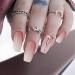 Pink Gradient Rhinestone Press on Nails - 24 Pcs Medium Coffin Shape | Glitter Powder & Rhinestone Designs | False Nails for Women and Girls - Buy Online on SooperMarket.com