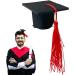 Toseky Graduation Hat Headband | 3D Doctoral Hat Hairpin Graduation Hat Hairpins Hat Inserts Graduation Accessories for Women Men Red - Buy Online on SooperMarket.com